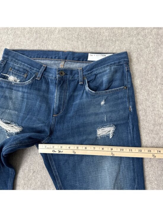 Rag & Bone Ex Boyfriend Jeans Womens 31 Doris Wash Distressed Raw Hem - Picture 7 of 14
